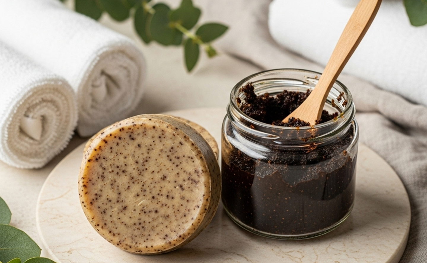 Sabonete esfoliante com borra de café
